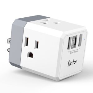 multi plug outlet, yintar 3-outlet extender usb wall charger with 3 usb ports(2u1c), no surge protector for cruise ship, home, office, etl listed, ideal stocking stuffers for adults