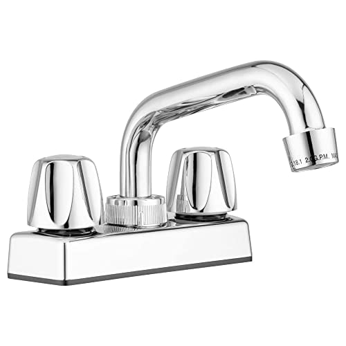 Pacific Bay - Lynden Utility Laundry Sink Faucet with Swivel Stainless Steel Spout - Optional Threaded Spout Garden Hose Adapter - Metallic Chrome Plating Over Plastic