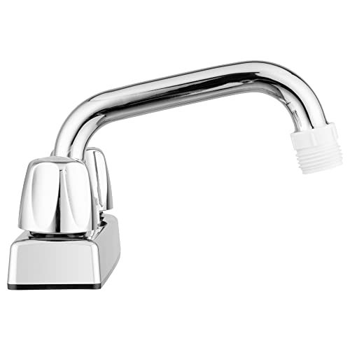 Pacific Bay - Lynden Utility Laundry Sink Faucet with Swivel Stainless Steel Spout - Optional Threaded Spout Garden Hose Adapter - Metallic Chrome Plating Over Plastic