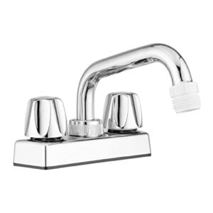 Pacific Bay - Lynden Utility Laundry Sink Faucet with Swivel Stainless Steel Spout - Optional Threaded Spout Garden Hose Adapter - Metallic Chrome Plating Over Plastic