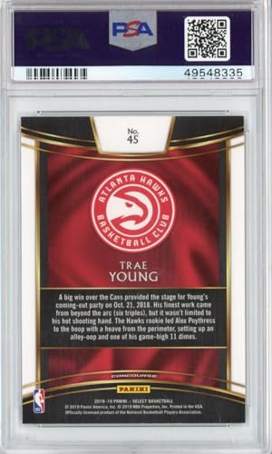 Graded 2018-19 Panini Select Trae Young #45 Concourse Rookie RC Basketball Card PSA 10 Gem Mint