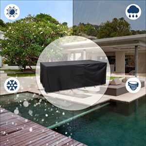 Rosoenvi Patio Furniture Covers, 600D Outdoor Furniture Covers Waterproof, Patio Covers for Outdoor Furniture, Table and Chair Set Covers for Rainy, Snowy and Sunny, 98 x 78 x 32 Inch