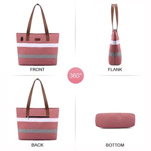 LOVEVOOK Laptop Shoulder Work Tote Bag for Women,Lightweight Casual Daily Bag Fits 15.6 In Laptop Handbag Purse 2pc/set