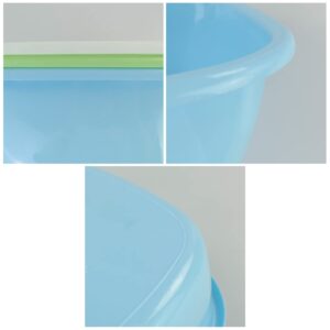 Hespama 8 Quart Small Wash Basins, Multi-Purpose Square Dish Pan/Tub, 3 Packs