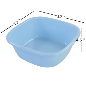 Hespama 8 Quart Small Wash Basins, Multi-Purpose Square Dish Pan/Tub, 3 Packs