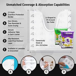 Tinkle Mat Disposable Toilet Commode Mat – Super Absorbent, Deodorizing Toilet Mats for Bathroom U Shaped – Great for Kid Potty Training, Incontinence & More – 24 x 24 Inches, 20 Pack, Unscented