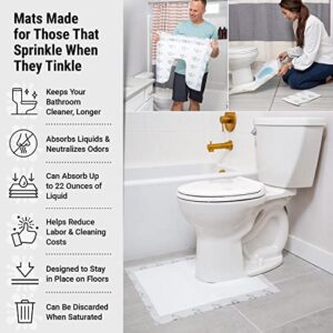 Tinkle Mat Disposable Toilet Commode Mat – Super Absorbent, Deodorizing Toilet Mats for Bathroom U Shaped – Great for Kid Potty Training, Incontinence & More – 24 x 24 Inches, 20 Pack, Unscented