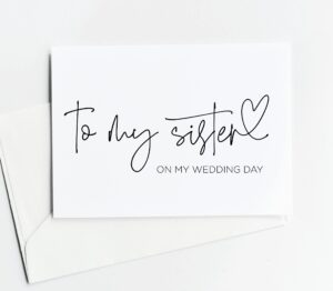 to my sister on my wedding day card, bridesmaid gifts, thank you cards for bridal party, from bride groom
