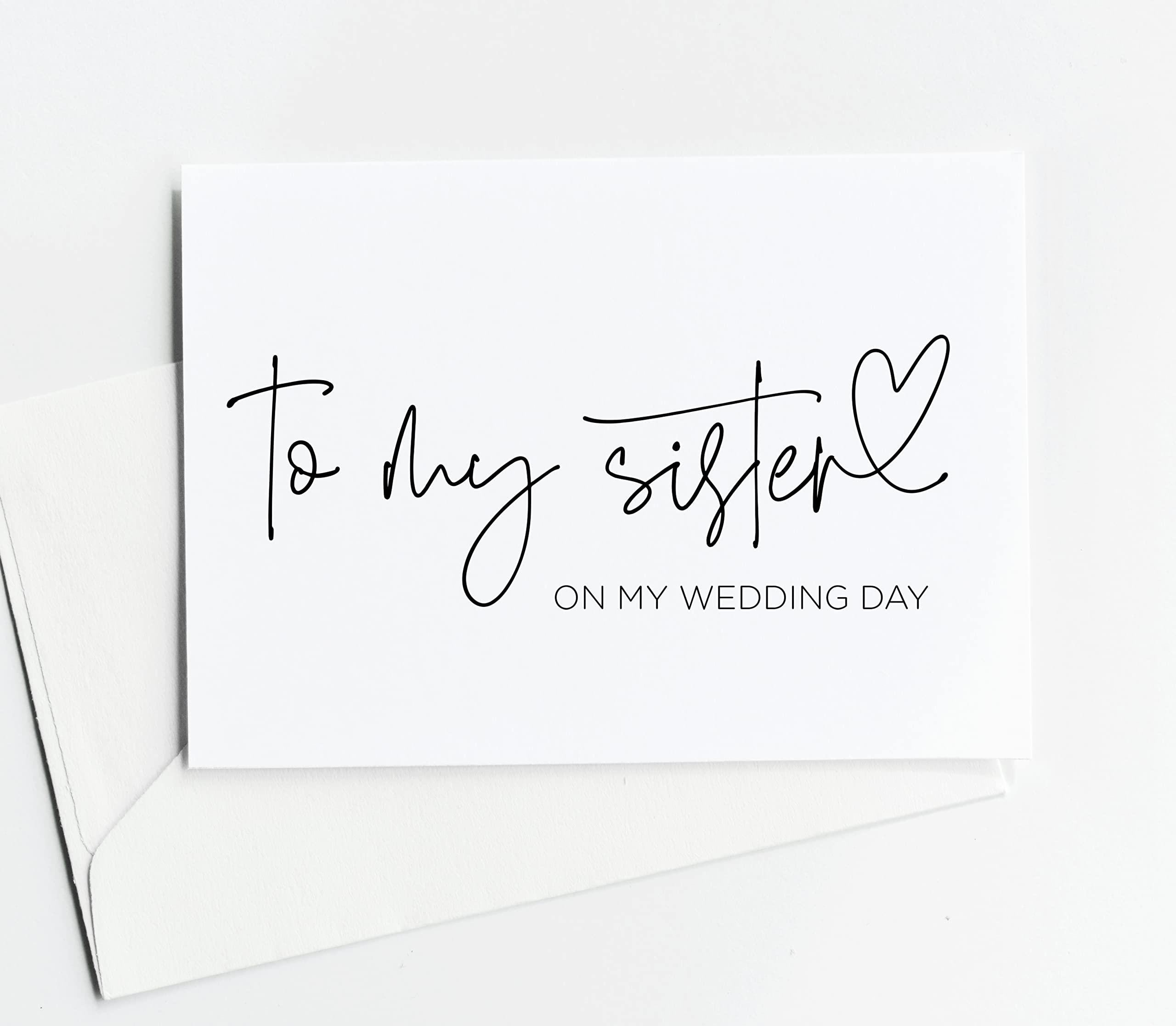 To My Sister on My Wedding Day Card, Bridesmaid Gifts, Thank You Cards for Bridal Party, From Bride Groom