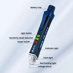 VENLAB Voltage Tester, Non Contact Voltage Detector, Circuit Tester Dual Range Voltage Sniffer 12V-1000V/48V-1000V, Live Wire Tester with Alarm and Flashlight, Electrical Tester with LCD Display