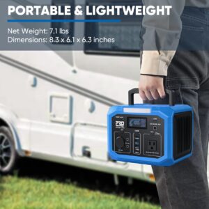 Portable Power Station 350W (500W Surge), Prostormer 299.5Wh/83200mAh Backup Lithium Battery with 110V AC Outlet and Wireless Charger, Solar Generator for Outdoor Camping, RV Travel and Home Emergency