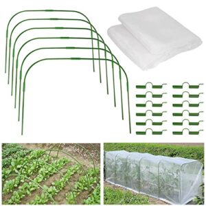 beamnova garden netting mesh greenhouse hoops for raised beds row cover barrier support frame cover climbing plants stakes with clips for outdoor vegetable tomato vines diy