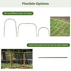 BEAMNOVA Garden Netting Mesh Greenhouse Hoops for Raised Beds Row Cover Barrier Support Frame Cover Climbing Plants Stakes with Clips for Outdoor Vegetable Tomato Vines DIY