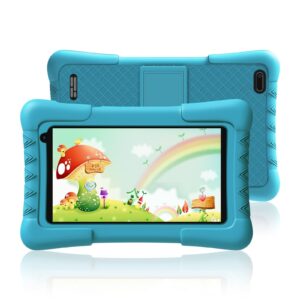 toscido 7 inch kids tablet, tablet for kids, android 11 go,2gb ram 32gb rom, quad core processor, ips hd display, parental control, wifi, dual cameras with kids tablet case - blue