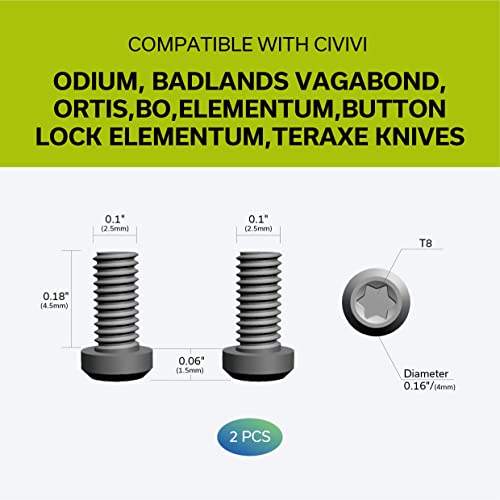 CIVIVI Titanium Pocket Clip with Titanium Screws, Suitable for Models Listed on the Product Description T001B (Black)