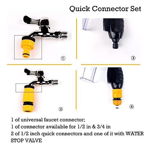 Car Wash Hose Soap Spray Nozzle 8 Function Car Wash Soap Sprayer Car Wash Foam Gun With 3.5 oz/100 cc Hose Soap Sprayer For Watering Plants Jet Lawn Patio Cleaning Showering Pet Pony