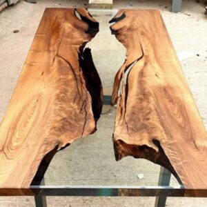 Handmade Epoxy Table, Plain Edge Wooden Table, Epoxy Resin River Table, Natural Wood,Dining Table, Natural Epoxy Dining Table, Resin Table