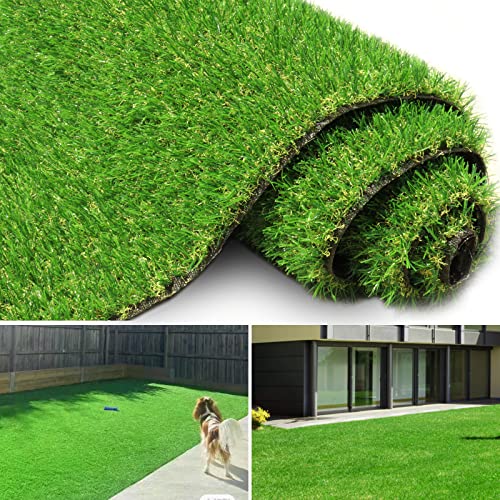 Artificial Grass Turf for Pet Dogs 3' x 5', FREADEM Fake Grass Lawn with Drain Holes, Indoor Outdoor Synthetic Grass Mat for Garden Gym Patio Balcony Playground Backyard, Height 0.8 Inch