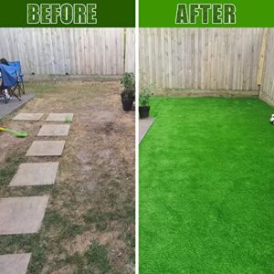 Artificial Grass Turf for Pet Dogs 3' x 5', FREADEM Fake Grass Lawn with Drain Holes, Indoor Outdoor Synthetic Grass Mat for Garden Gym Patio Balcony Playground Backyard, Height 0.8 Inch