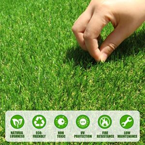 Artificial Grass Turf for Pet Dogs 3' x 5', FREADEM Fake Grass Lawn with Drain Holes, Indoor Outdoor Synthetic Grass Mat for Garden Gym Patio Balcony Playground Backyard, Height 0.8 Inch