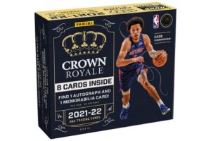 2021-22 panini crown royale basketball hobby box (1 pack/8 cards: 1 auto, 1 mem)