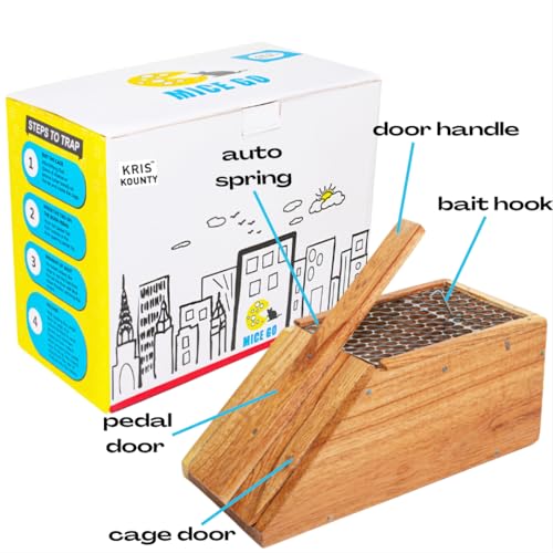 Kris Kounty Humane Mousetrap - Mice Go - Wood Made Durable Cage - Pinjra for Live Rat Catch, Release & Reuse - Best Size Suitable Rat Trap for Indoor & Outdoor Use