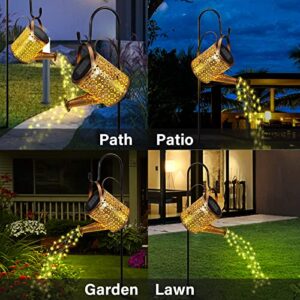 Outdoor Solar Watering Can Lights with holder, Solar Garden Lights, Metal Solar Lanterns Waterproof Garden Decor String Lights,Hanging Solar Lights for Yard Landscape,Pathway,Lawn,Patio,Walkway,Party