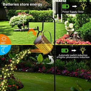 Outdoor Solar Watering Can Lights with holder, Solar Garden Lights, Metal Solar Lanterns Waterproof Garden Decor String Lights,Hanging Solar Lights for Yard Landscape,Pathway,Lawn,Patio,Walkway,Party