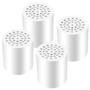 laicky 4 pack 20 stage shower filter universal replacement cartridge hard water purifier removes chlorine, heavy metals, iron, other sediments, water softener with high output, skin and hair healthy