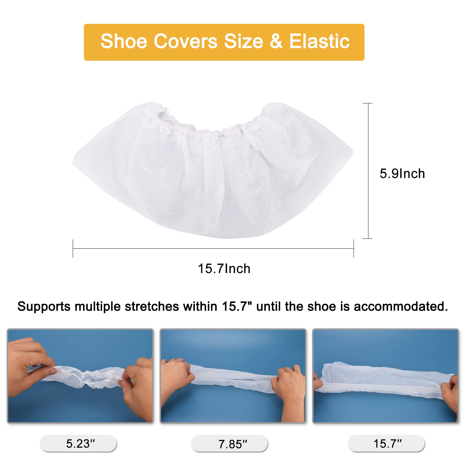 Disposable Shoe Covers 200Pack(100Pairs) Boot & Shoe Cover Disposable Non Slip Waterproof One Size Fits Most for Garden Carpet Guests Booties