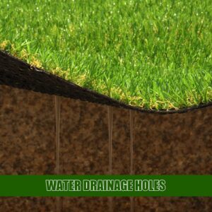 AYOHA Artificial Turf 4' x 6' Realistic Fake Grass, 0.8" Pile Height, Synthetic Fake Lawn Mat, Faux Grass Rug Landscape for Pets Area, Playground, Patio, Balcony, Backyard, Custom