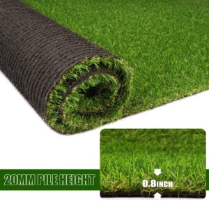 AYOHA Artificial Turf 4' x 6' Realistic Fake Grass, 0.8" Pile Height, Synthetic Fake Lawn Mat, Faux Grass Rug Landscape for Pets Area, Playground, Patio, Balcony, Backyard, Custom