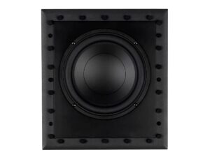 monolith m-iwsub8 8-inch in-wall subwoofer - passive, 4 ohm nominal impedance, 91db sensitivity, magnetic and paintable grille, easy install, for home theater system