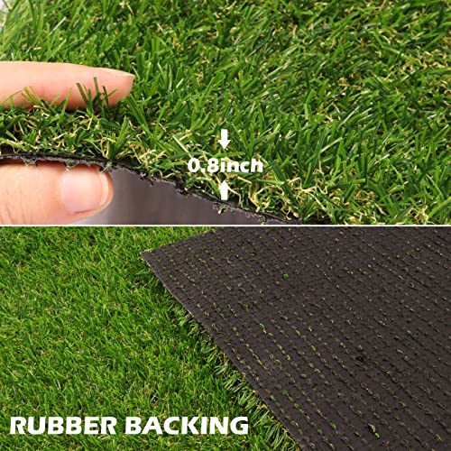 AYOHA 3 FT x 5 FT Artificial Grass, Synthetic Realistic Fake Turf Grass Thick Lawn Pet Turf, Astroturf Rug Carpet for Indoor/Outdoor Landscape Balcony Patio Decor, Easy to Clean with Drain Holes