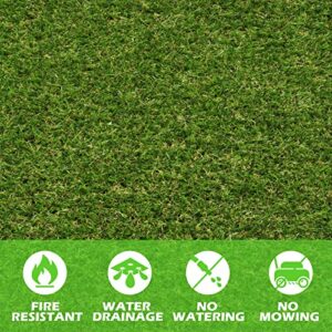 AYOHA 3 FT x 5 FT Artificial Grass, Synthetic Realistic Fake Turf Grass Thick Lawn Pet Turf, Astroturf Rug Carpet for Indoor/Outdoor Landscape Balcony Patio Decor, Easy to Clean with Drain Holes