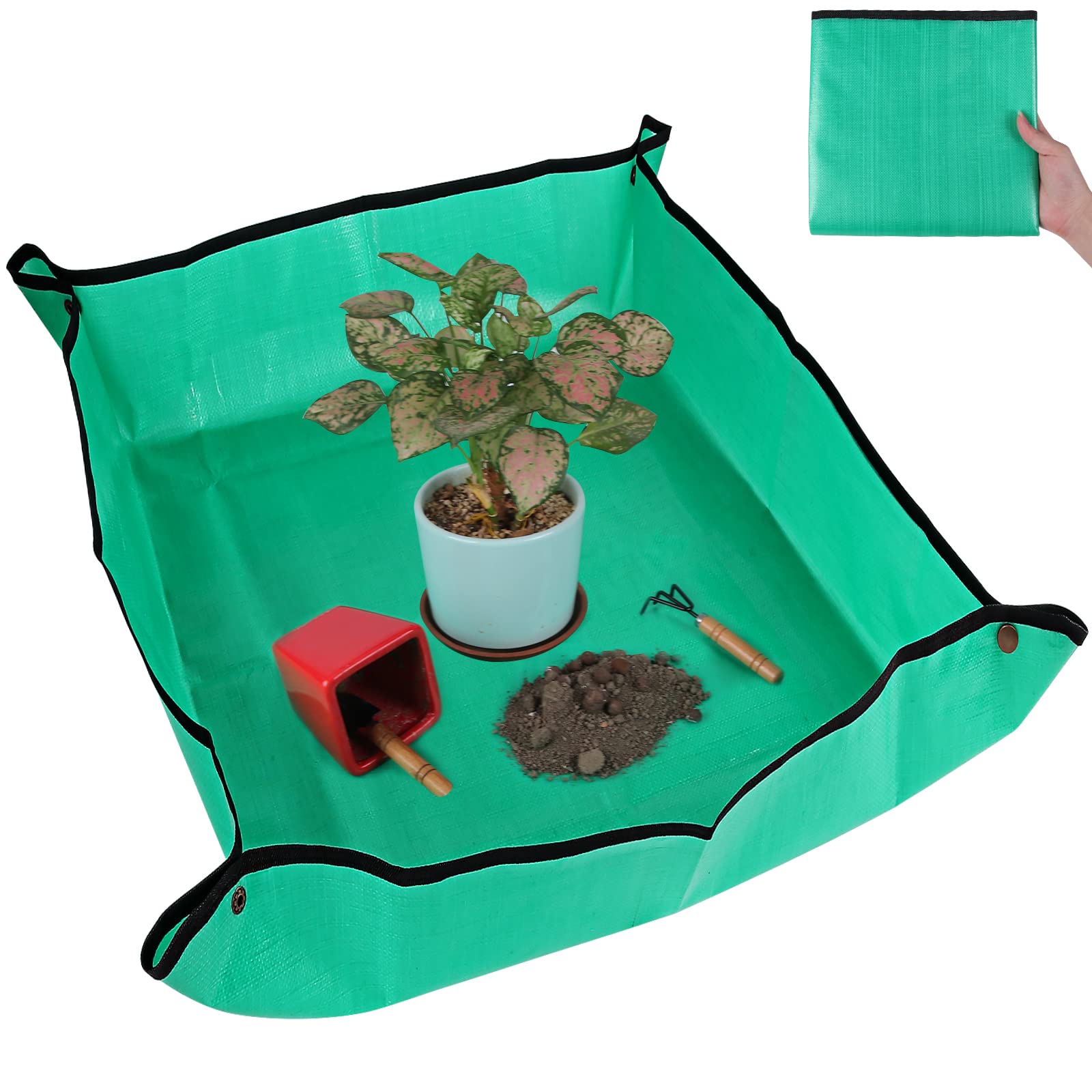 39.4" x 39.4" Extra Large Plant Repotting Mat, Waterproof Repotting Tray for Indoor Plants Potting Soil, Gardening Tray Mat, Portable Potting Tray Soil Mat for Indoor House Plants Succulents Orchid