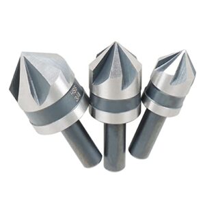 kimllier 5Pcs Countersink Drill Bit Set 82 Degree High Speed Steel Countersinks Drill Bit Set with 1/4 Inch Round Shank