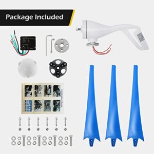 Dyna-Living Wind Turbine 24V 800W Wind Turbine Generator Kit 3 Blades Wind Turbines Motor with Charge Controller (Not Included Mast)