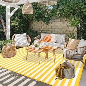 reversible outdoor rugs for patio decor 5x8ft striped waterproof portable outdoor carpet large plastic straw rug indoor outdoor area rug floor mat for patio clearance rv camping picnic beach backyard