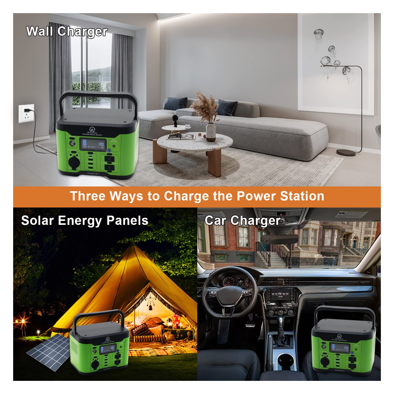 ISTARPOWER Portable Power Station 300W, Solar Generator, 296Wh LifePO4 Lithium Battery with 120V/300W AC Outlets, USB-C Port, Fast Charging Port, LED Light for Camping, RV, Emergency Backup