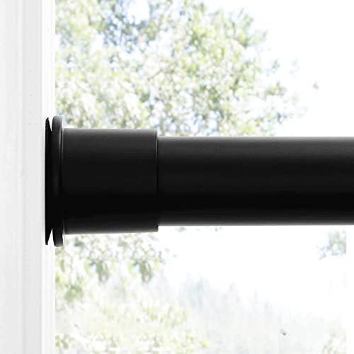 RYB HOME Room Divider Tension Curtain Rod Extra Long, 1" Diameter 80-120" Rustproof Adjustable Length for Indoor Outdoor Use, Seprator Patio Gazebo, 80-120", Matt Black