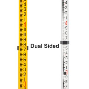 Firecore 16-Foot Aluminum Grade Rod - 8ths, 5 Sections Dual Sided Telescoping Leveling Rod with Bubble Level and Carrying Case - FLR500C