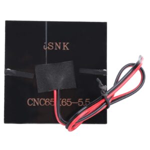 5Pcs DC 5.5V 0.6W Small Solar Module 65 x 65mm Solar Battery Panel with 30cm Cable