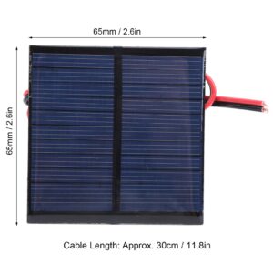 5Pcs DC 5.5V 0.6W Small Solar Module 65 x 65mm Solar Battery Panel with 30cm Cable