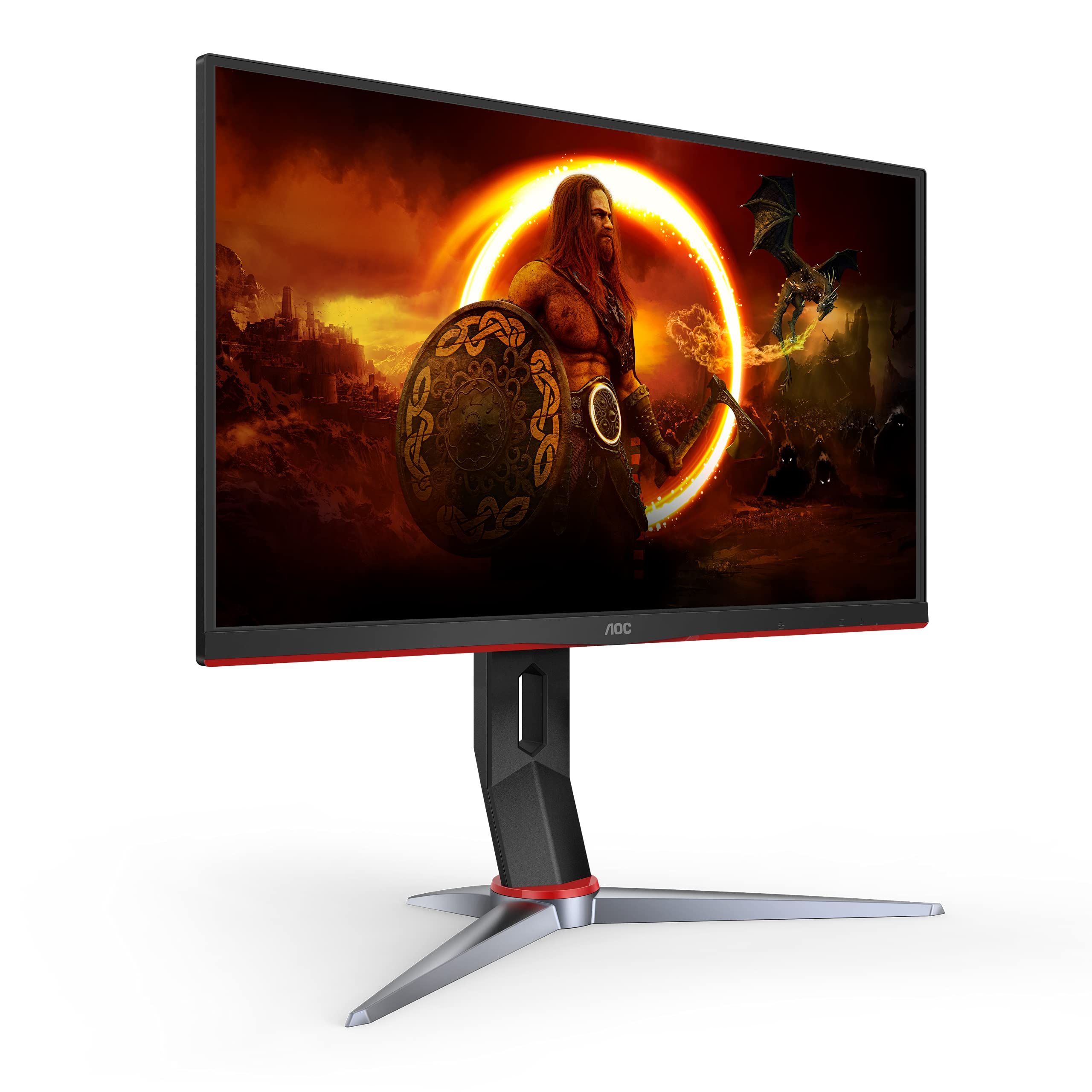 AOC Gaming 24G2S 24” Frameless Gaming Monitor, Full HD 1920x1080, 165Hz 1ms, Adaptive-Sync, Height Adjustable Stand, Black