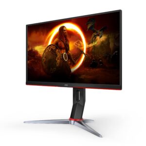 AOC Gaming 24G2S 24” Frameless Gaming Monitor, Full HD 1920x1080, 165Hz 1ms, Adaptive-Sync, Height Adjustable Stand, Black