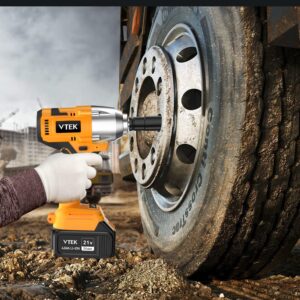 VTEK Brushless Impact Wrench 1/2 Inch Cordless Impact Wrench,Max Torque 700N.m Impact Gun 515 ft-lbs for Car Tiers