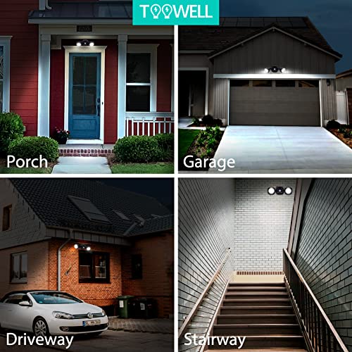 Battery-Operated Motion Sensor Outdoor Lights-Battery Powered Led Flood Lights with Detector-Wireless Waterproof Security Spotlight Activated Outside House Garage Porch Shed Yard Exterior Indoor Light