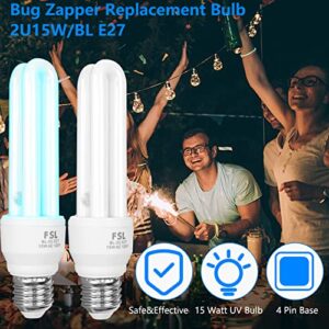 Bug Zapper Light Bulb,Homesuit 15W U Type Bug Zapper Replacement Bulb, Bug Zapper Light 2U15W for Original Homesuit 15W/18W Bug Zapper