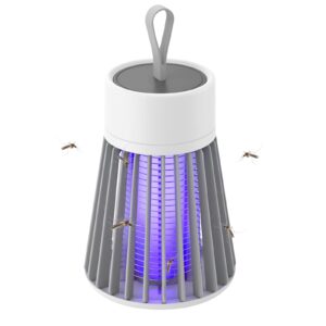 electric mosquito zapper lamp, bug zapper fly zapper & mosquito zapper portable indoor bug zapper, bug zapper rechargeable mosquito and fly killer indoor light with hanging loop white